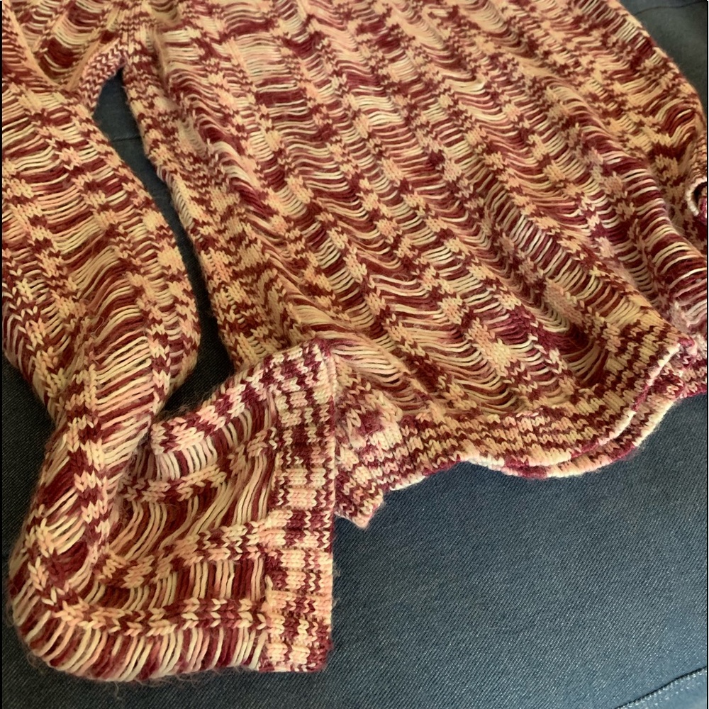 Donating soon! Raspberry Pink Open Knit Sweater. - Picture 6 of 8